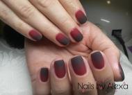 Red black ombre nails