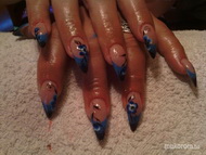 Best Nails - kék átmentes virágos