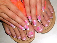 Kézre lábra francia akrillal