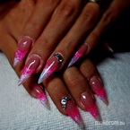 Best Nails - Nyári neonos csillámos stiletto