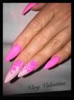 Best Nails - Matt pink 3D porcelán virággal