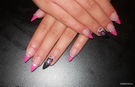 Pink fekete pillangós köves