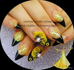 Yellow and black nails