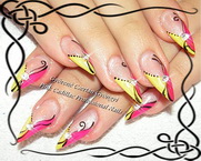 pink and yellow nails
