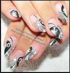 Silver and black nails