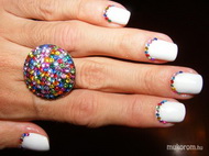 Best Nails - fehér szivárványos