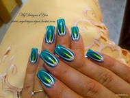 Abstract Turquoise Nails by MyDesigns4You