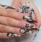 Black and white stiletto nails