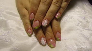 Pistacio and pink nails