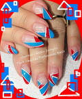 Blue and red Nails