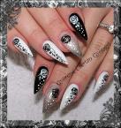 Black and white nails