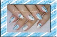 Best Nails - White and blue nail