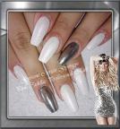 Best Nails - White and chrome nail