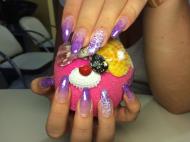 Balerina köröm csillogós véggel