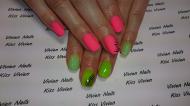 Best Nails - Neon Zöld és lazac 
