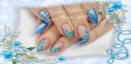 Best Nails - Blue flower nail