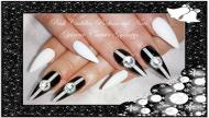 Black and white nail art