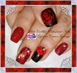 Black and red nail art