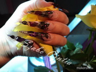 Stiletto porci virággal és zselével