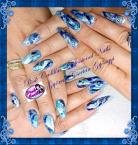 Blue nail art