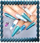 Blue nail art