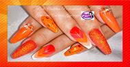 Orange nail art