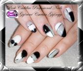 Grey nail art