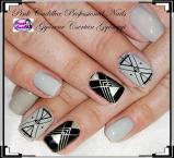 Grey nail art