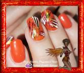 Orange nail art