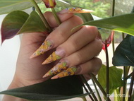 Saját porci és akril díszítéses stiletto