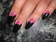 Best Nails - pink fekete műköröm