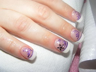 Menyasszonyi lila zselés díszítés