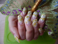 Sárga,gyöngyház  zselével