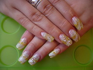 Sárga,gyöngyház  zselével