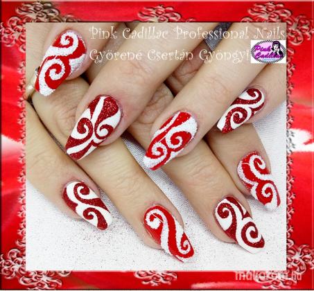 Gyöngyi Györené Csertán - Red nail art - 2018-12-30 20:50