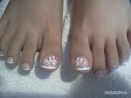 Akril virág francia lakkozással