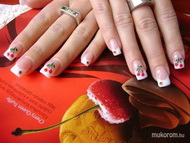 francia köröm akril festéssel