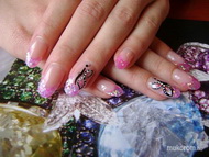 francia köröm akril festéssel