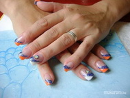 francia köröm akril festéssel