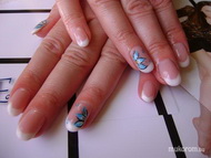 francia köröm akril festéssel