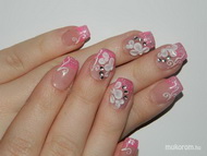 Best Nails - épített porcelán virágokkal