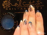 Saját körömre porcelán kis lepkével