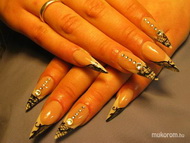 Best Nails - stiletto csillámporral és csipkével