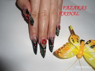 Best Nails - Éjfekete Edge pipacsokkal