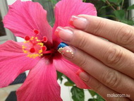 Épített porcelán Hibiszkusz 3D  virággal