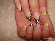 Best Nails - pöttyös neon porcelán 