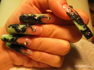 Best Nails - zöld fekete 3D