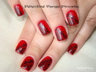 Piros porci akril díszítéssel