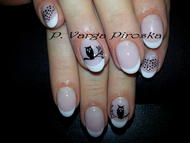 Porcelán francia baglyokkal