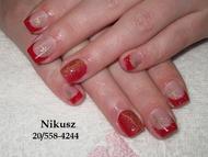 Piros arany csillámal